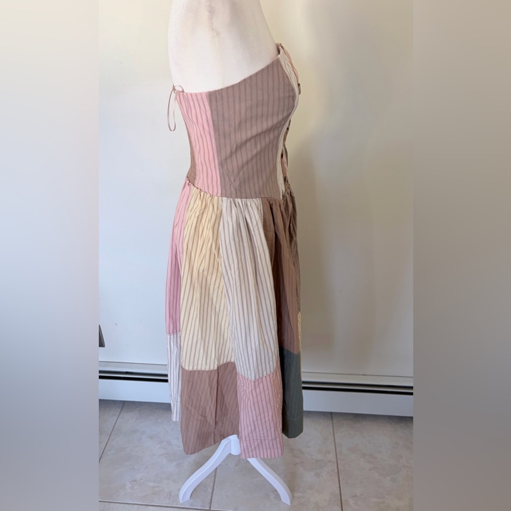 NWT $188 Anthropologie Maeve Strapless Drop-Waist A-Line Midi Dress XSP - Picture 6 of 12